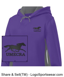 Ladies Fleece Color Block Hooded Pullover Design Zoom